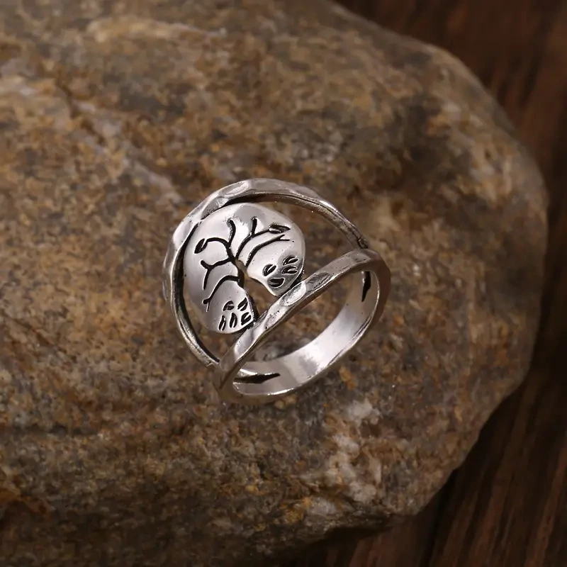 925 Silver Plated Tree Of Life Ring For Women  Size 8
