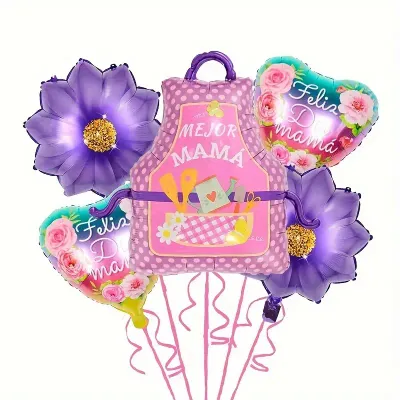 5pcs Happy Mother&#39;s Day Balloons Apron Foil Balloon .