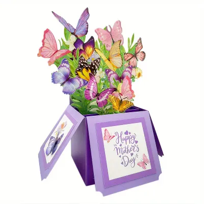 1pc, Happy Mother&#39;s Day Pop-Up Card With Note Card And Envelope.