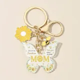 1pc Butterfly MOM Keychain Elegant Flower.