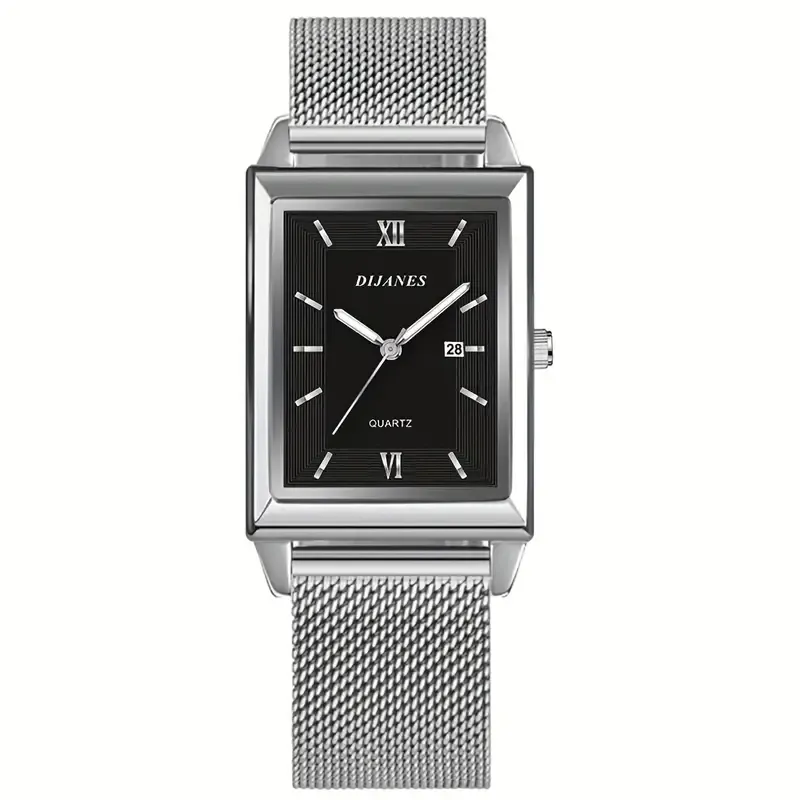 Fashion Men Square Watch Men&#39;S Date Quartz Watch.