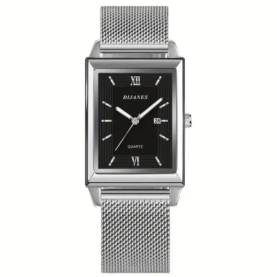 Fashion Men Square Watch Men&#39;S Date Quartz Watch.