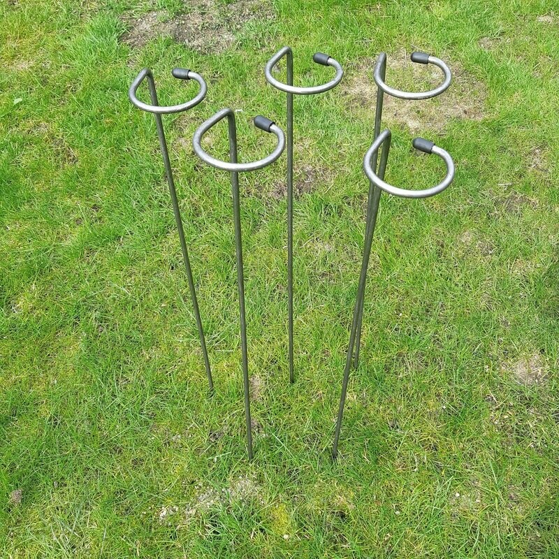 5 x 60cm Tall loop supports/stakes mild steel