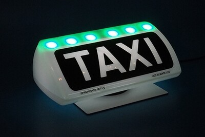 Insegna Taxi Led verde magnetica o estraibile