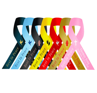 Personalised Memorial Ribbons - 10mm Personalised Memorial Ribbons - 10mm