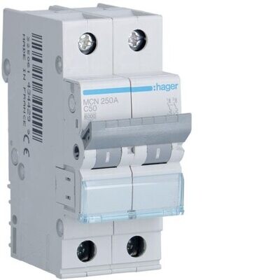 HAGER 6KA 50A 2 Pole 6ka Breaker