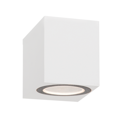 Down Facing White Tall Square Wall light