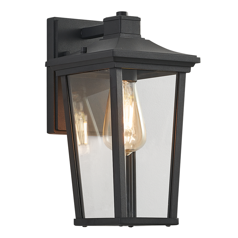 Decorative Metal and Clear Speckled Glass Wall Light