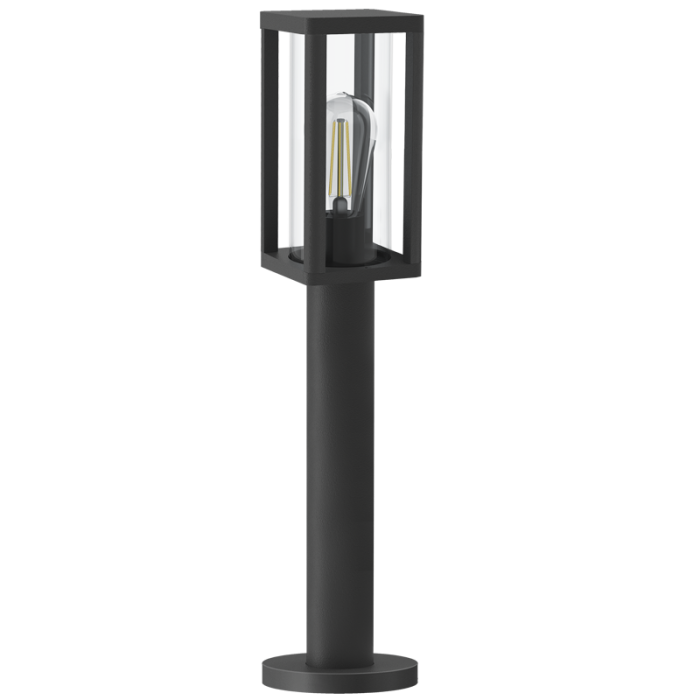 Aluminium Standing Lantern with Clear Glass