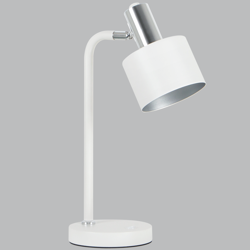 Matt White and Polished Chrome desk lamp