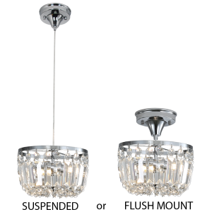 Polished Chrome Crystal Pendant