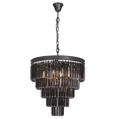 Charcoal Grey Crystal 5 Tier Chandelier