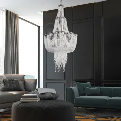Large Cascading Crystal Chandelier