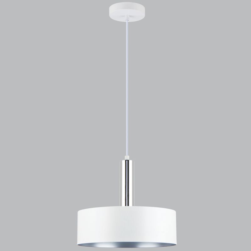 Polished Matt White & Chrome Pendant