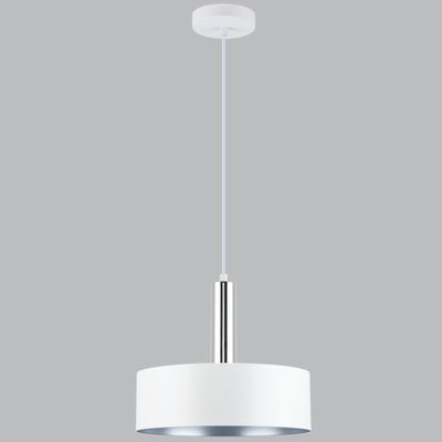 Polished Matt White & Chrome Pendant