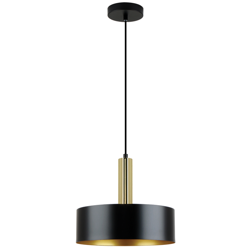 Polished Matt Black & Gold Pendant