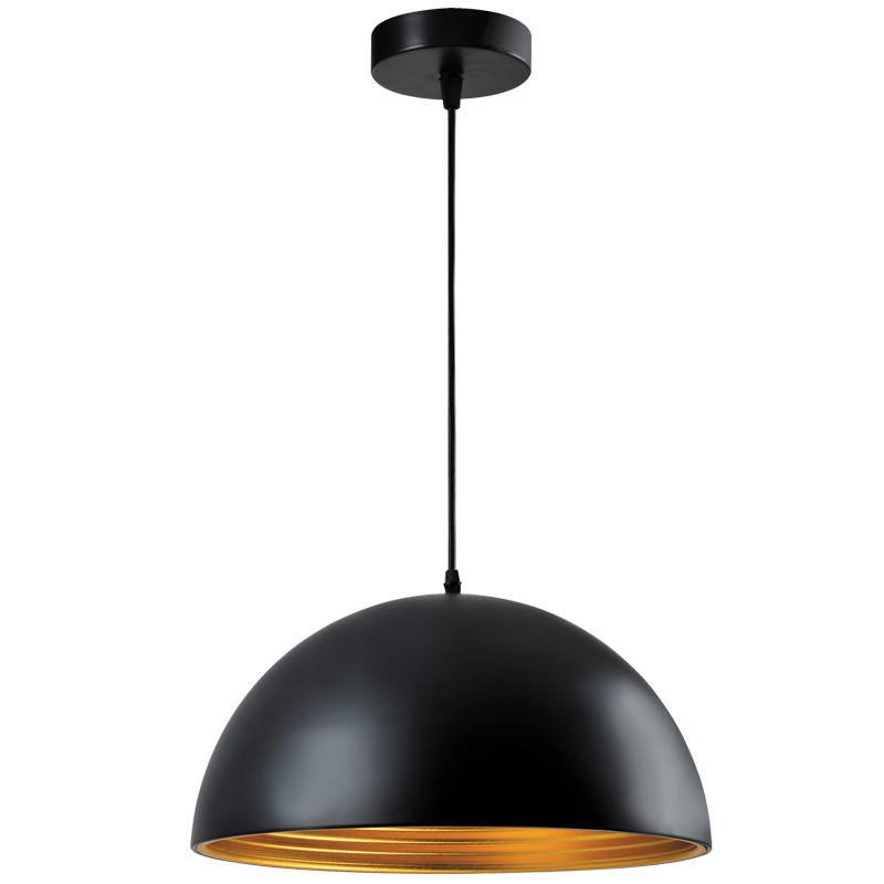 Cone Black & Gold Metal Pendant