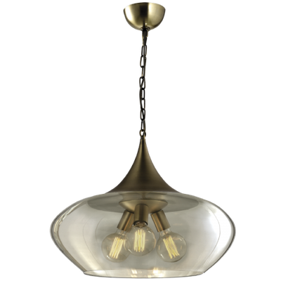 Metal Pendant with Cognac Colour Glass