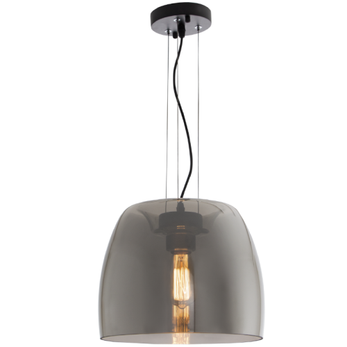 Metal Pendant with Smokey Colour Glass