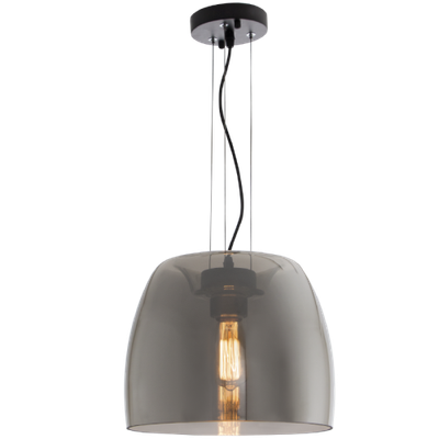 Metal Pendant with Smokey Colour Glass