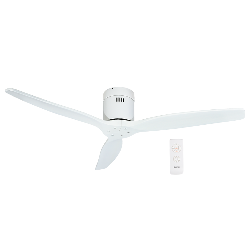 White Solid Wood Ceiling Fan