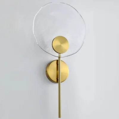 ARA Round LED Glass and Gold Wall Light