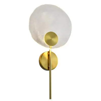 ARA Round LED Glass and Gold Wall Light