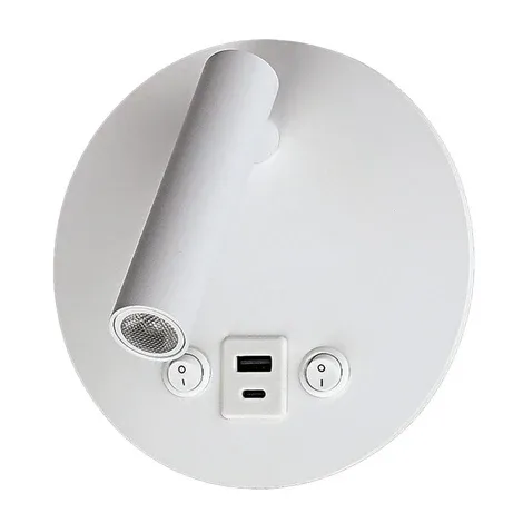 Round USB wall light | 2 Colours