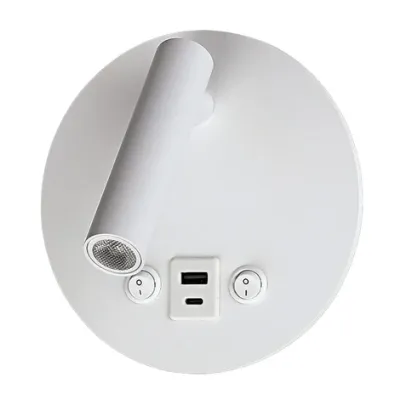Round USB wall light | 2 Colours