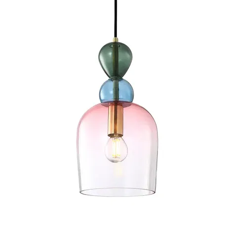 Rainbow Glass Pendant Light | Pink Shadow