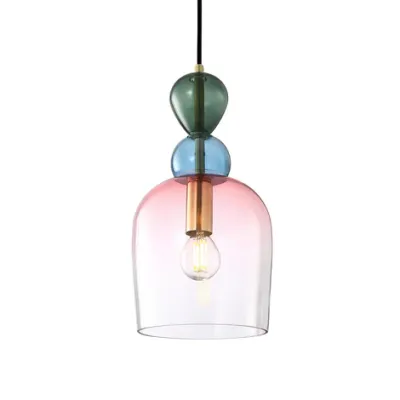 Rainbow Glass Pendant Light | Pink Shadow