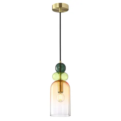 Rainbow Glass Pendant Light | Orange Shadow