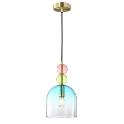 Rainbow Glass Pendant Light | Blue Shadow