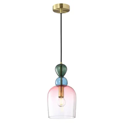 Rainbow Glass Pendant Light | Pink Shadow