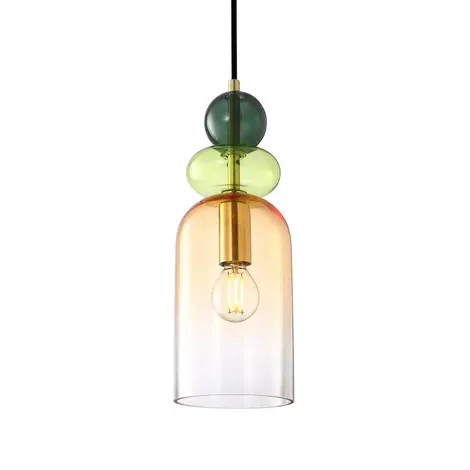Rainbow Glass Pendant Light | Orange Shadow