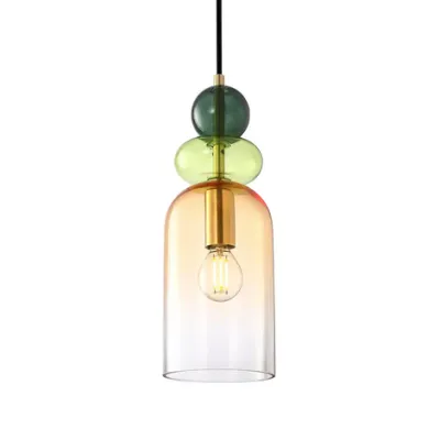 Rainbow Glass Pendant Light | Orange Shadow