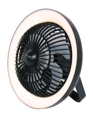 Mini Rechargeable Black Fan with Light