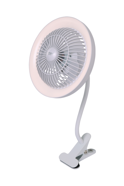Clip Rechargeable White Fan with Light