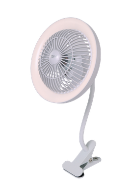 Clip Rechargeable White Fan with Light