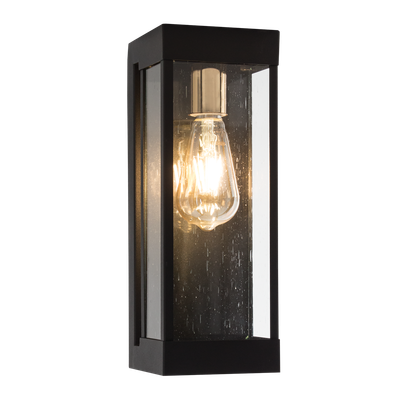 Outdoor Metal and Clear Speckled Glass Lantern