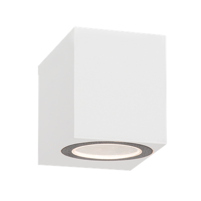 Down Facing White Tall Square Wall light