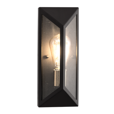 Black Metal and Clear Speckled Glass Lighting