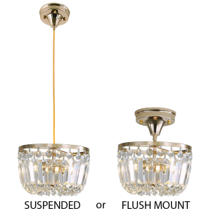 Polished Gold Crystal Pendant