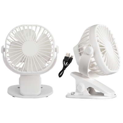 White Portable Rechargeable Clip On Fan
