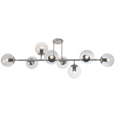 Satin Chrome Ceiling Fitting with Clear Glass