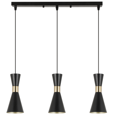 Trio Black & Gold Flared Pendants