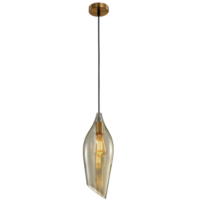 Satin Brass Cognac Pendant