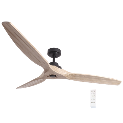 Solid Wood with Black Metal Ceiling Fan