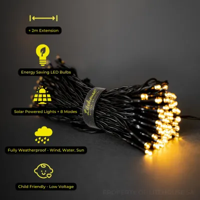 Black String Solar Fairy Lights