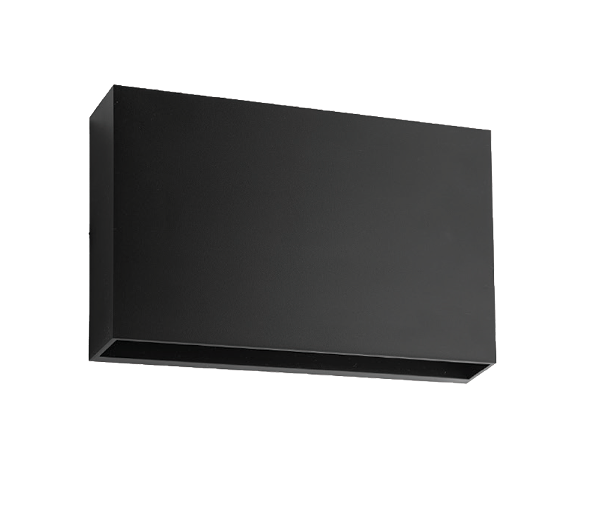 Synerji Black LED Square Outdoor wall light 12W